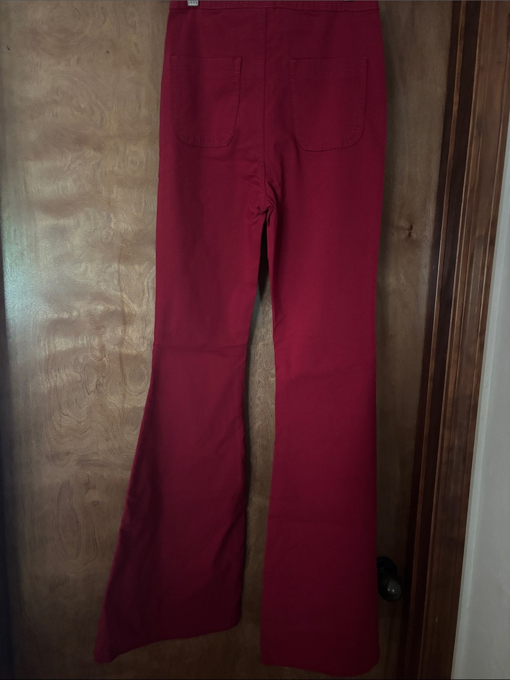 Women’s Flare Jeans in Deep Red - Picture 4 of 4